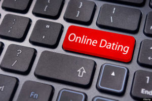 CRCGXB concepts of online dating, with message on enter key of keyboard.